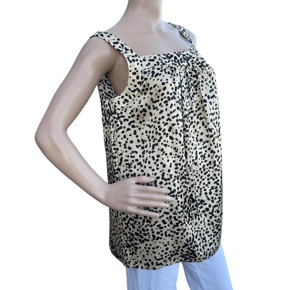 St. John S Silk Tunic Tan Black Leopard Print Sleeveless Shell Top Pre Fall 2015 - Picture 5 of 10
